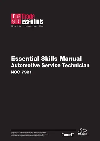 Essential Skills Manual - Automotive Service Technician